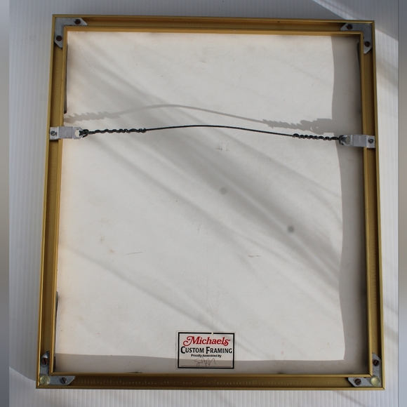 Vintage Spring Floral Cross-Stitch Art in Gold Frame - Picture 7 of 10